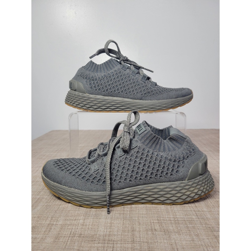 NOBULL Knit Runner Grey Gum Sole Mens 8 Womens 9.5 Athletic Training Shoes